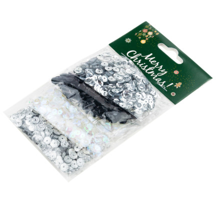 TG69526 sada flitrů na zdobení, lomené flitry 6 mm, ozdobné, 4 barvy