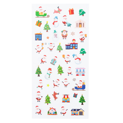 TG69531 vánoční samolepky s motivy vánočního stromku, Santa Clause a sněhuláka na okno