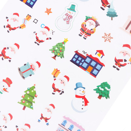 TG69531 vánoční samolepky s motivy vánočního stromku, Santa Clause a sněhuláka na okno