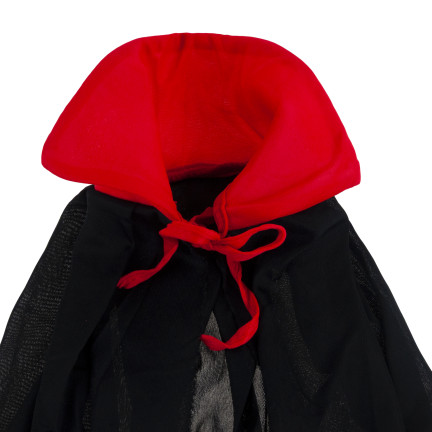 Pirátský kostým, černý, dětský halloweenský kostým, čepice a plášť, sada