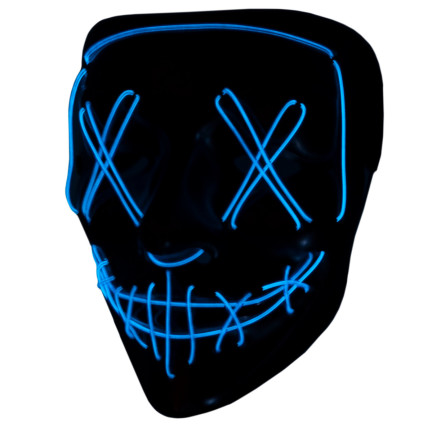 TG70276 svítící LED maska na halloweenskou párty s motivem filmu „The Purge“, strašidelná, na baterie