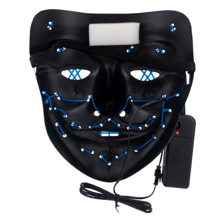 TG70276 svítící LED maska na halloweenskou párty s motivem filmu „The Purge“, strašidelná, na baterie