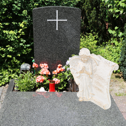 TG70368 betonová hřbitovní soška anděla „odpočívej v pokoji“