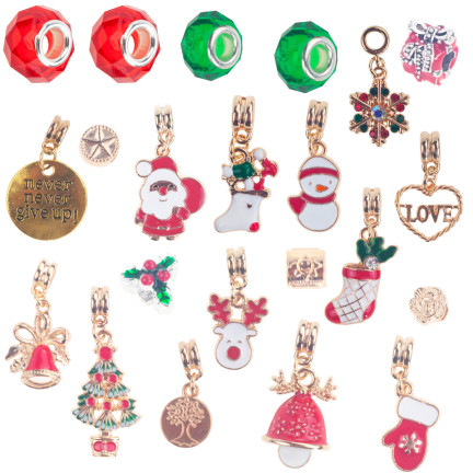 TG70495 adventní kalendář, vánoční náramek, šperk, dárek, přívěsky, DIY