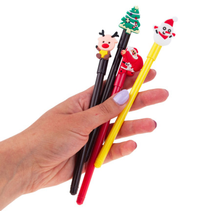 TG70496 vánoční gelové pero s motivem Santa Clause, dárek k svátku svatého Mikuláše, sada 4 ks/balení