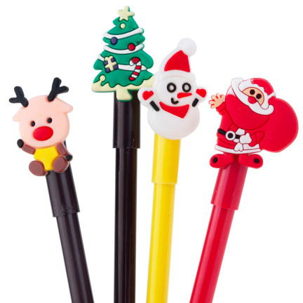 TG70496 vánoční gelové pero s motivem Santa Clause, dárek k svátku svatého Mikuláše, sada 4 ks/balení