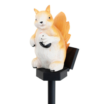 TG71282 solární lampa ve tvaru veverky, zapichovací zahradní LED lampa, solární senzor soumraku