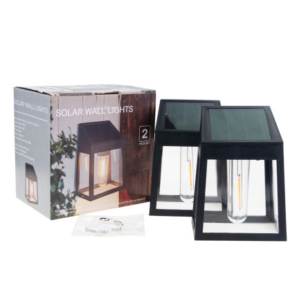 TG71390 solární nástěnná lampa, nástěnné svítidlo, 2 ks LED žárovek, senzor soumraku