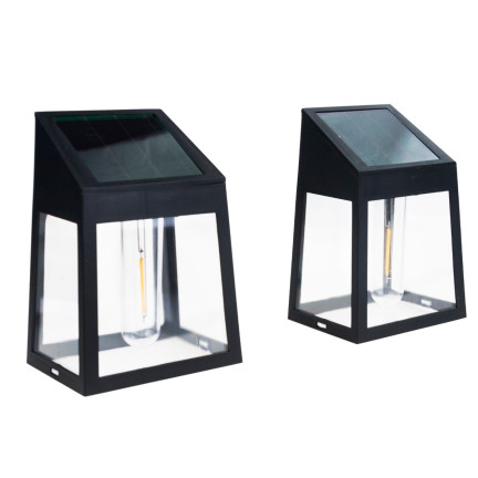 TG71390 solární nástěnná lampa, nástěnné svítidlo, 2 ks LED žárovek, senzor soumraku