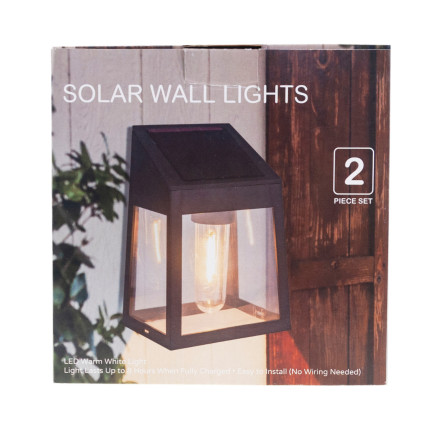 TG71390 solární nástěnná lampa, nástěnné svítidlo, 2 ks LED žárovek, senzor soumraku