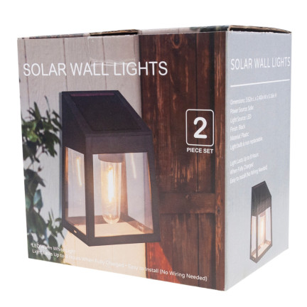 TG71390 solární nástěnná lampa, nástěnné svítidlo, 2 ks LED žárovek, senzor soumraku