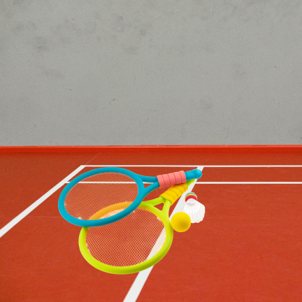 TG71584 badmintonová sada, raketky, míček, barevné rakety, herní sada