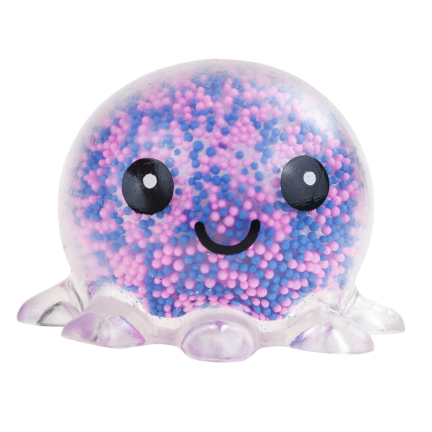 TG71661 Světelný squish, chobotnice squish s kuličkami ze sturofoamu, antistresový, LED squish 