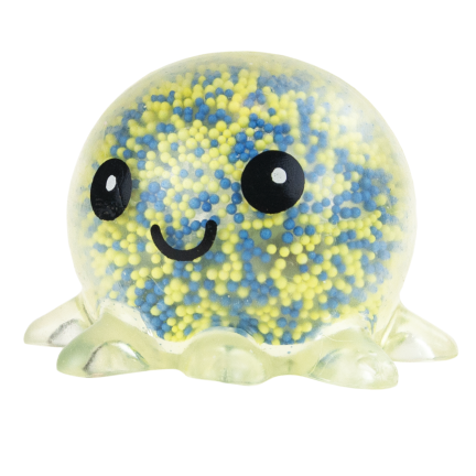 TG71661 Světelný squish, chobotnice squish s kuličkami ze sturofoamu, antistresový, LED squish 
