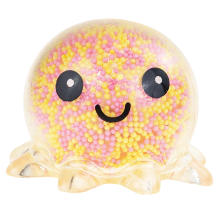 TG71661 Světelný squish, chobotnice squish s kuličkami ze sturofoamu, antistresový, LED squish 