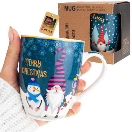Keramický hrnek, vánoční motiv, vánoční vzor, dárek k svátku svatého Mikuláše, 300 ml