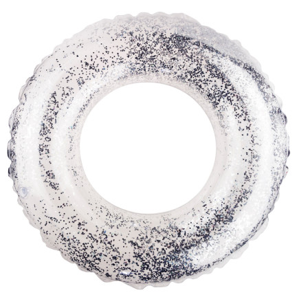 TG71974 nafukovací plavací kruh s glitry, 70 cm, stříbrný