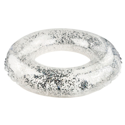 TG71974 nafukovací plavací kruh s glitry, 70 cm, stříbrný