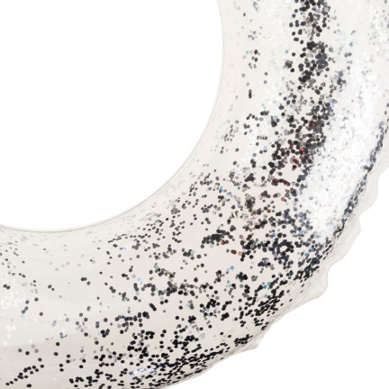 TG71974 nafukovací plavací kruh s glitry, 70 cm, stříbrný