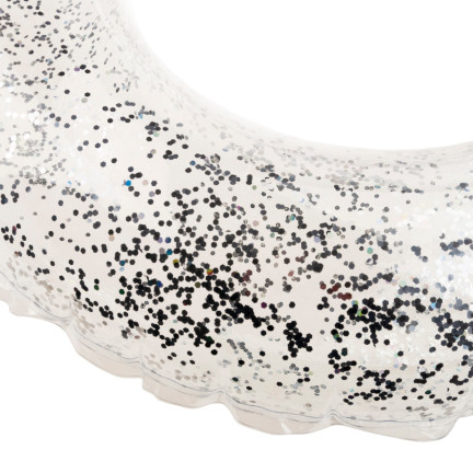 TG71974 nafukovací plavací kruh s glitry, 70 cm, stříbrný