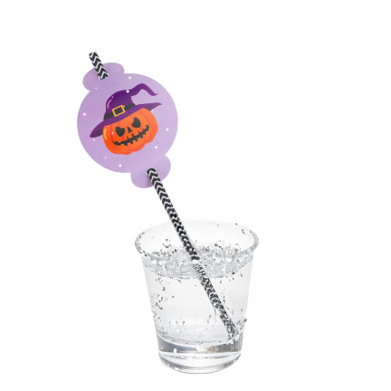 TG73018 Papírové brčka s halloweenským motivem – ekologické trubičky s duchy, dýní a netopýrem
