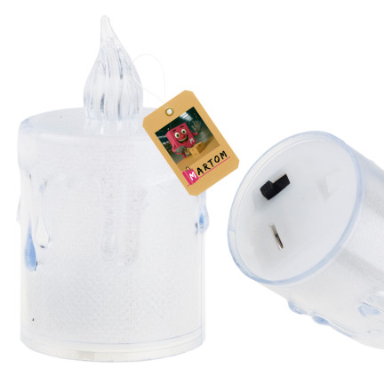 LED svíčka, plastová, teplý bílý plamen, lesklá, univerzální dekorace, výška 7 cm