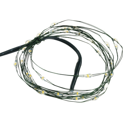 TG73524-1 vánoční světýlka, zelený drát, na baterie, studené bílé světlo, 40 LED