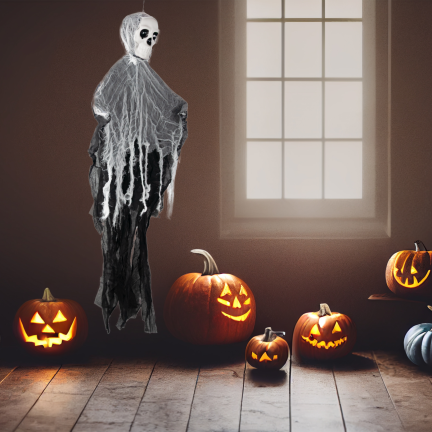 TG74161 závěsná halloweenská dekorace – lebka, duch, přízrak