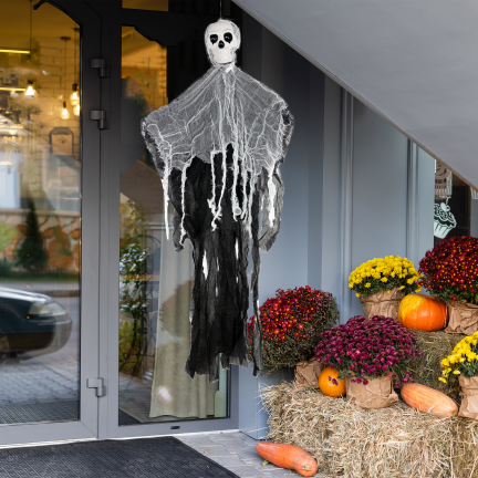 TG74161 závěsná halloweenská dekorace – lebka, duch, přízrak