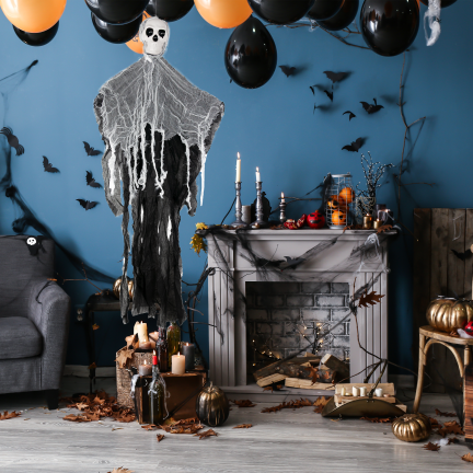 TG74161 závěsná halloweenská dekorace – lebka, duch, přízrak