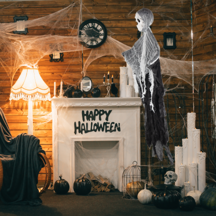 TG74161 závěsná halloweenská dekorace – lebka, duch, přízrak