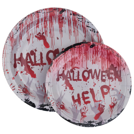 TG74162 sada stolního nádobí s halloweenskou výzdobou – ubrus, hrníčky, talířky, ubrousky