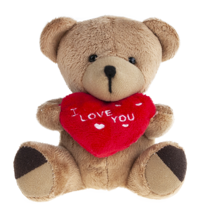 TG75260  hnědý medvídek – Valentýn, Mikuláš, srdce a „I love you“ – plyšák