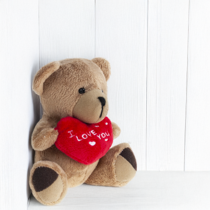 TG75260  hnědý medvídek – Valentýn, Mikuláš, srdce a „I love you“ – plyšák