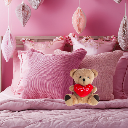 TG75260  hnědý medvídek – Valentýn, Mikuláš, srdce a „I love you“ – plyšák