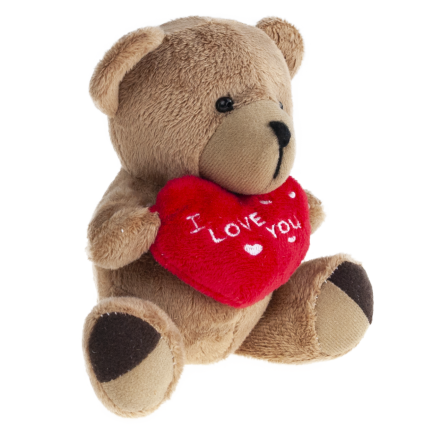TG75260  hnědý medvídek – Valentýn, Mikuláš, srdce a „I love you“ – plyšák