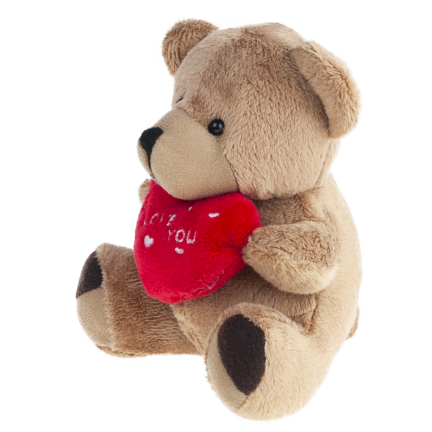 TG75260  hnědý medvídek – Valentýn, Mikuláš, srdce a „I love you“ – plyšák