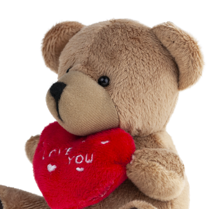 TG75260  hnědý medvídek – Valentýn, Mikuláš, srdce a „I love you“ – plyšák