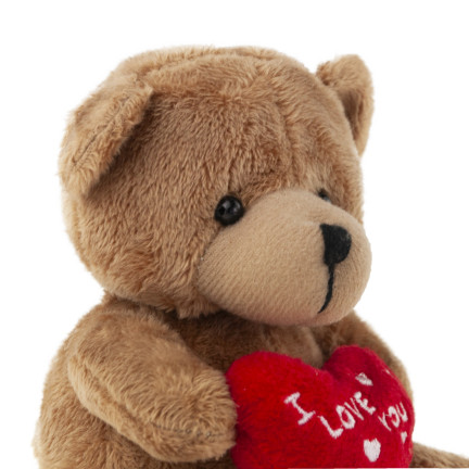 TG75260  hnědý medvídek – Valentýn, Mikuláš, srdce a „I love you“ – plyšák