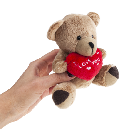 TG75260  hnědý medvídek – Valentýn, Mikuláš, srdce a „I love you“ – plyšák