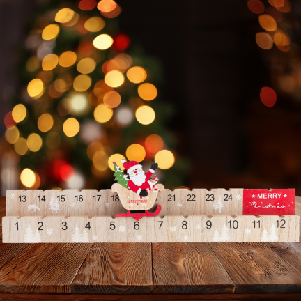TG75368 adventní kalendář ze dřeva, dárky k svátku svatého Mikuláše, Vánoce