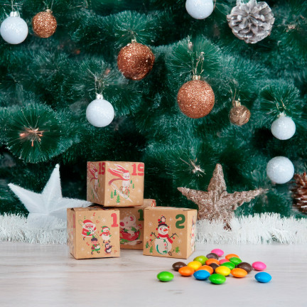 Adventní kalendář, skládací krabičky, prázdný, k vlastnímu sestavení, papírový