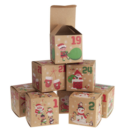 Adventní kalendář, skládací krabičky, prázdný, k vlastnímu sestavení, papírový
