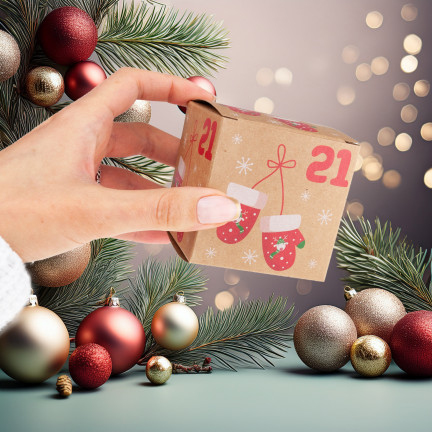 Adventní kalendář, skládací krabičky, prázdný, k vlastnímu sestavení, papírový