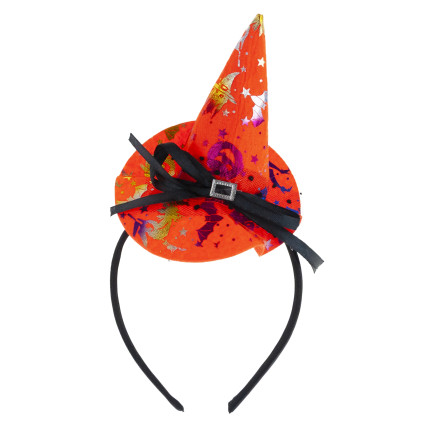 Kostým čarodějnice, šaty čarodějky, oranžovo-černé, pro holčičky, na halloweenský ples, komplet