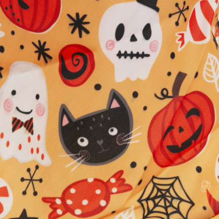 Kostým čarodějnice, šaty čarodějky, oranžovo-černé, pro holčičky, na halloweenský ples, komplet