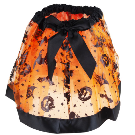 Kostým čarodějnice, šaty čarodějky, oranžovo-černé, pro holčičky, na halloweenský ples, komplet