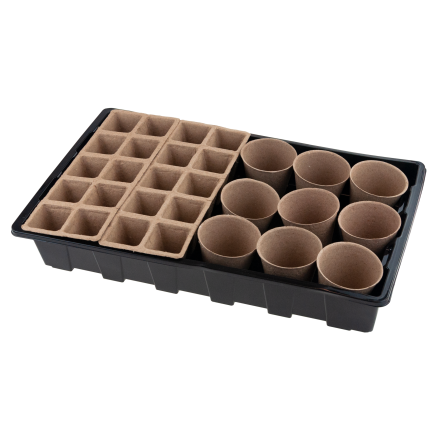 TG77610 mini skleník, sada pro pěstování sazenic, rašelinové květináče, štítky, rukavice 