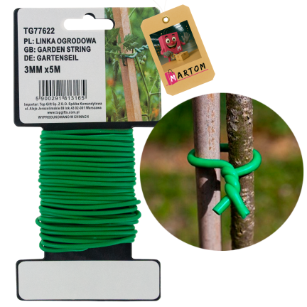 TG77622 zahradní drát, průměr 3 mm, délka 5 m, k přivazování rostlin