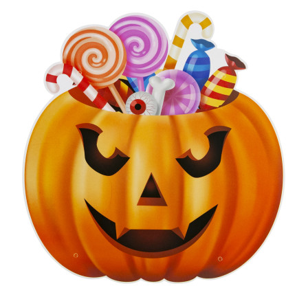 Papírová závěsná dekorace na dveře a okna, oranžová, s motivem dýní a Halloweenu, sada 3 dýní